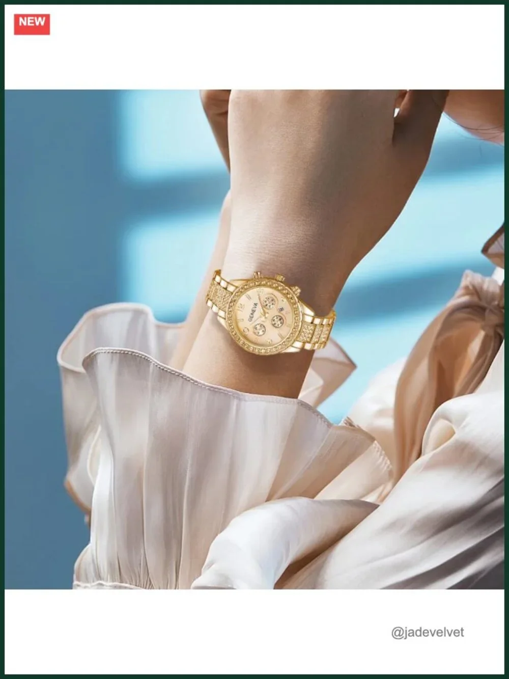 Crystal Accented Dial Rose Gold Tone Women's Watch 38mm Stainless Steel Bracelet